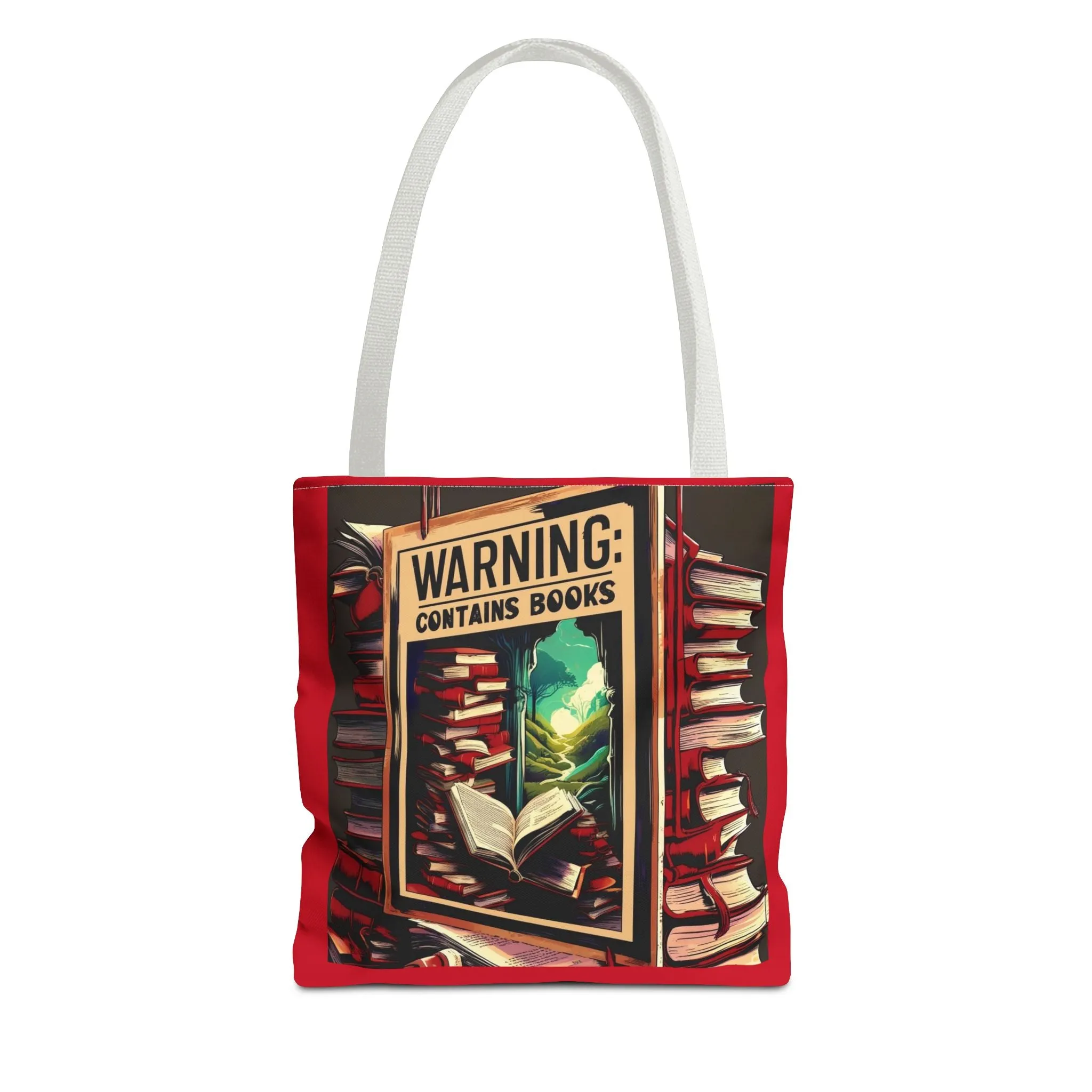 Book Lover Tote Bag - 'Warning: Contains Books' Design - Perfect for Readers & Gift Giving