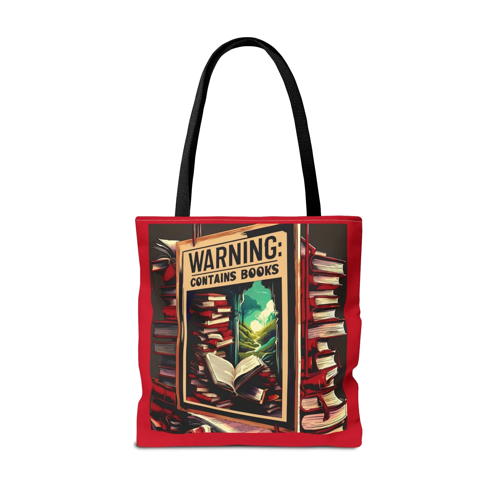 Book Lover Tote Bag - 'Warning: Contains Books' Design - Perfect for Readers & Gift Giving