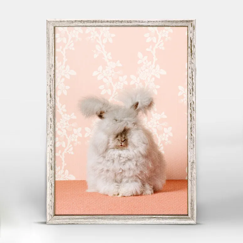 Bunny On Pink Mini Framed Canvas