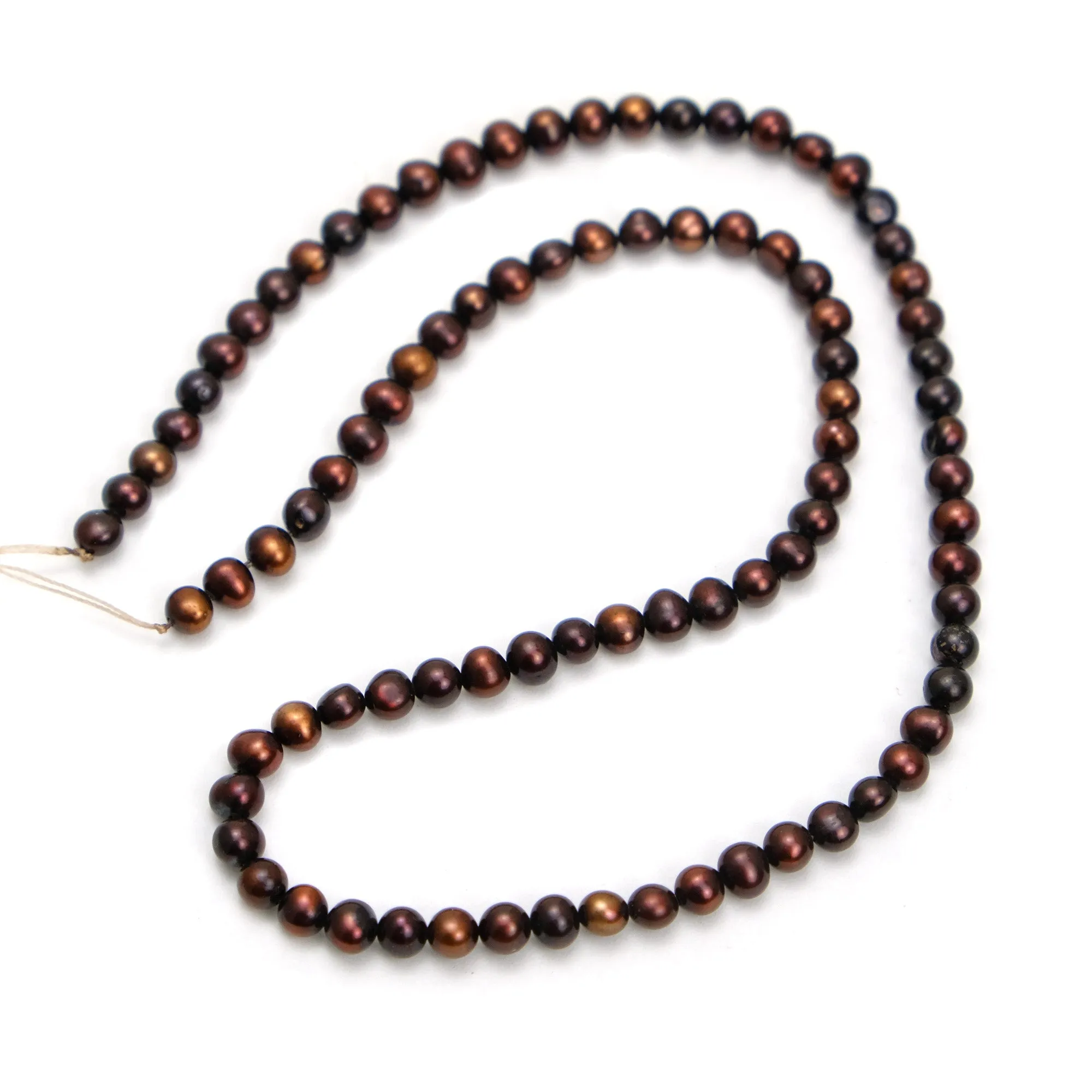 Burnt Sienna Fresh Water 4mm Pearl Strand #21