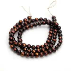 Burnt Sienna Fresh Water 4mm Pearl Strand #21