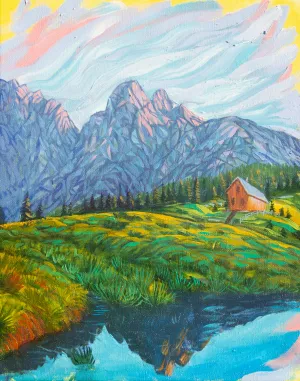 Cabin in the Mountains - Canvas Print