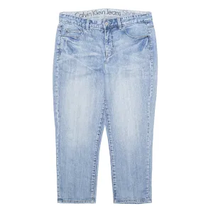 CALVIN KLEIN JEANS Shape Blue Denim Regular Tapered Jeans Womens W32 L24