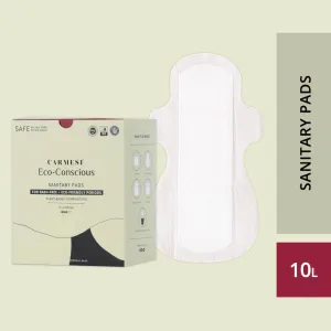 Carmesi Eco-Conscious - Sanitary Pads for Rash-Free   Eco-Friendly Periods (10 Large)