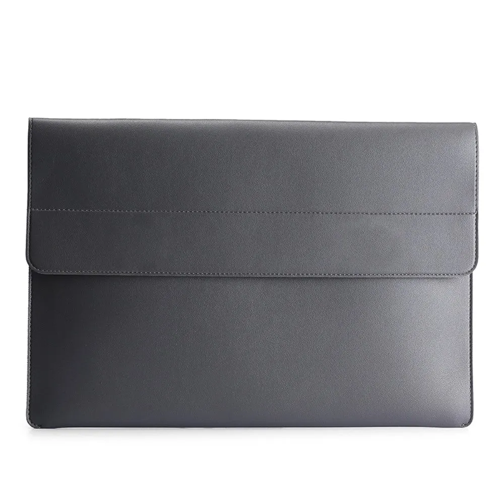 Cartinoe - Universal 14" Laptop / MacBook / Tablet Leather Sleeve   Mouse Bag - Dark Gray