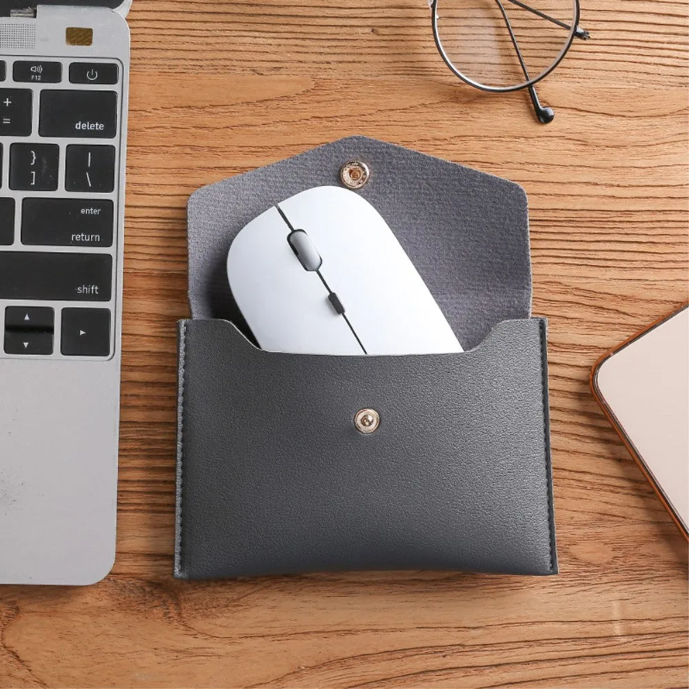 Cartinoe - Universal 14" Laptop / MacBook / Tablet Leather Sleeve   Mouse Bag - Dark Gray