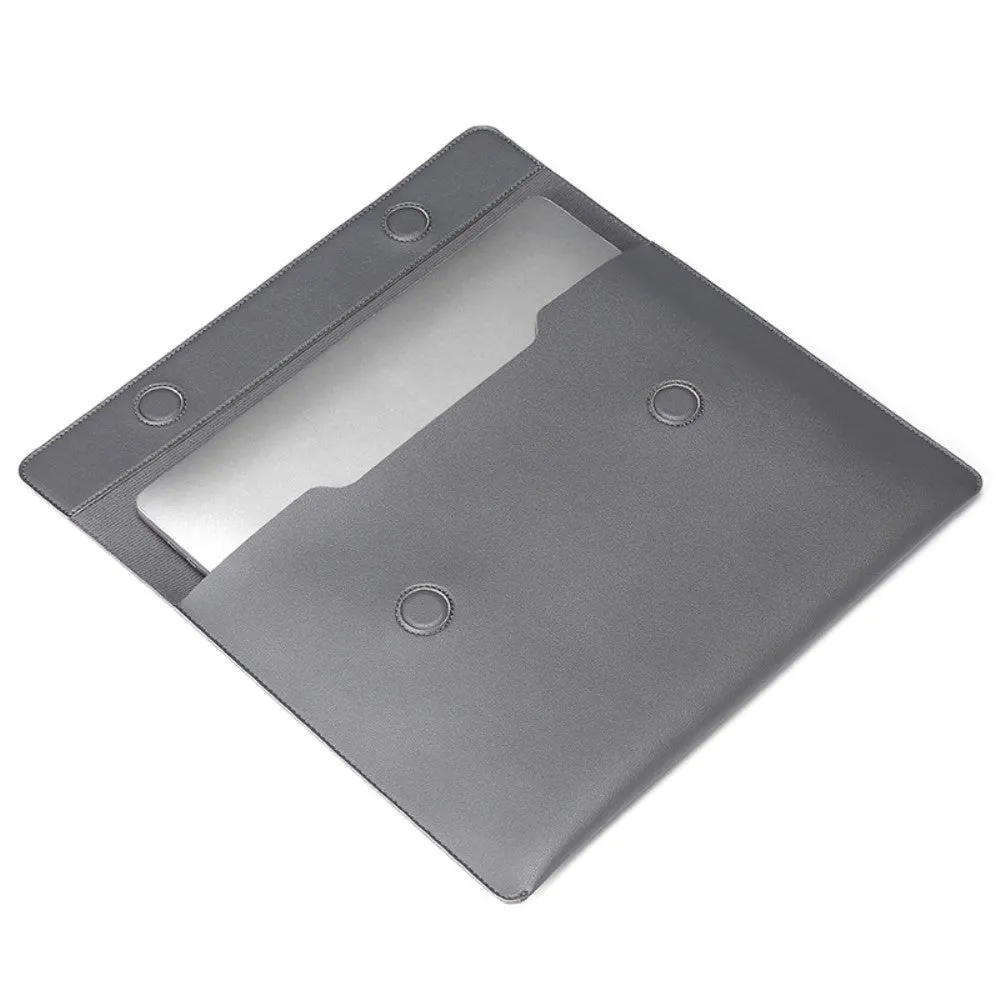Cartinoe - Universal 14" Laptop / MacBook / Tablet Leather Sleeve   Mouse Bag - Dark Gray