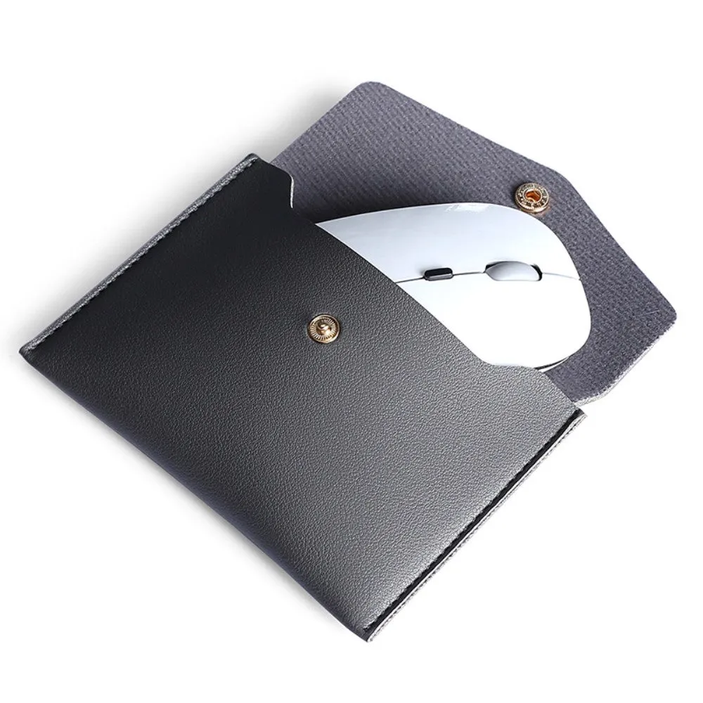 Cartinoe - Universal 14" Laptop / MacBook / Tablet Leather Sleeve   Mouse Bag - Dark Gray