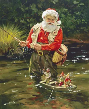 CB1016 Fishing Buddies Canvas Giclee Unframed  16" X 20"