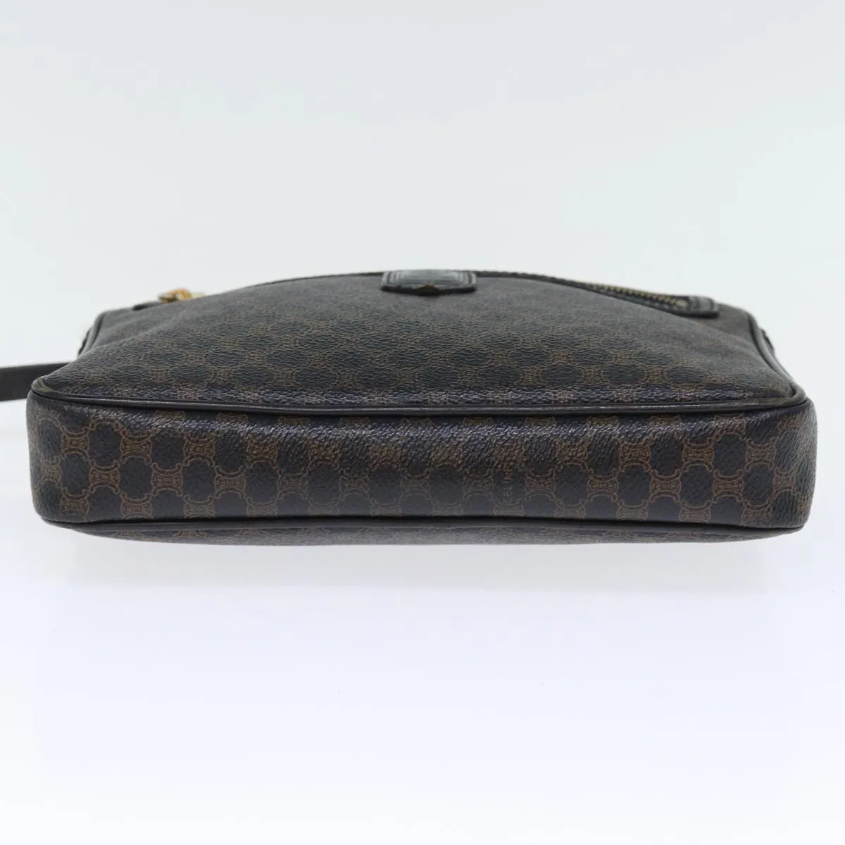 CELINE Macadam Canvas Clutch Bag PVC Black Auth yk12275