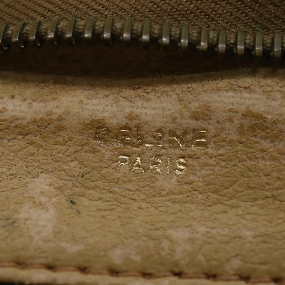 CELINE Macadam Canvas Clutch Bag PVC Brown Auth bs13386