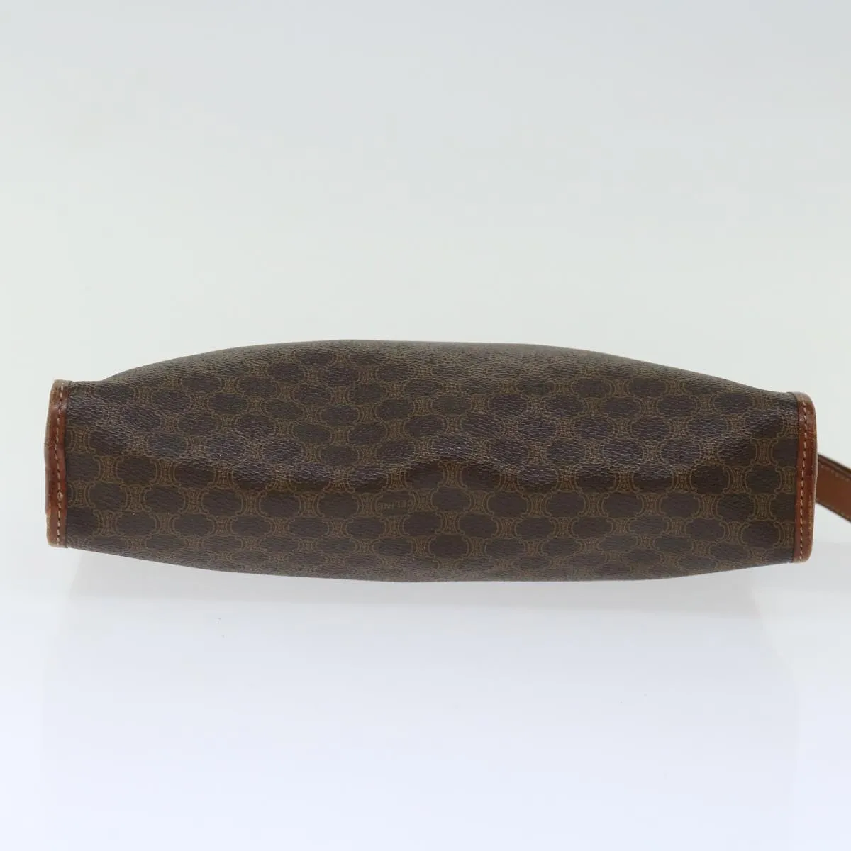 CELINE Macadam Canvas Clutch Bag PVC Brown Auth bs13386