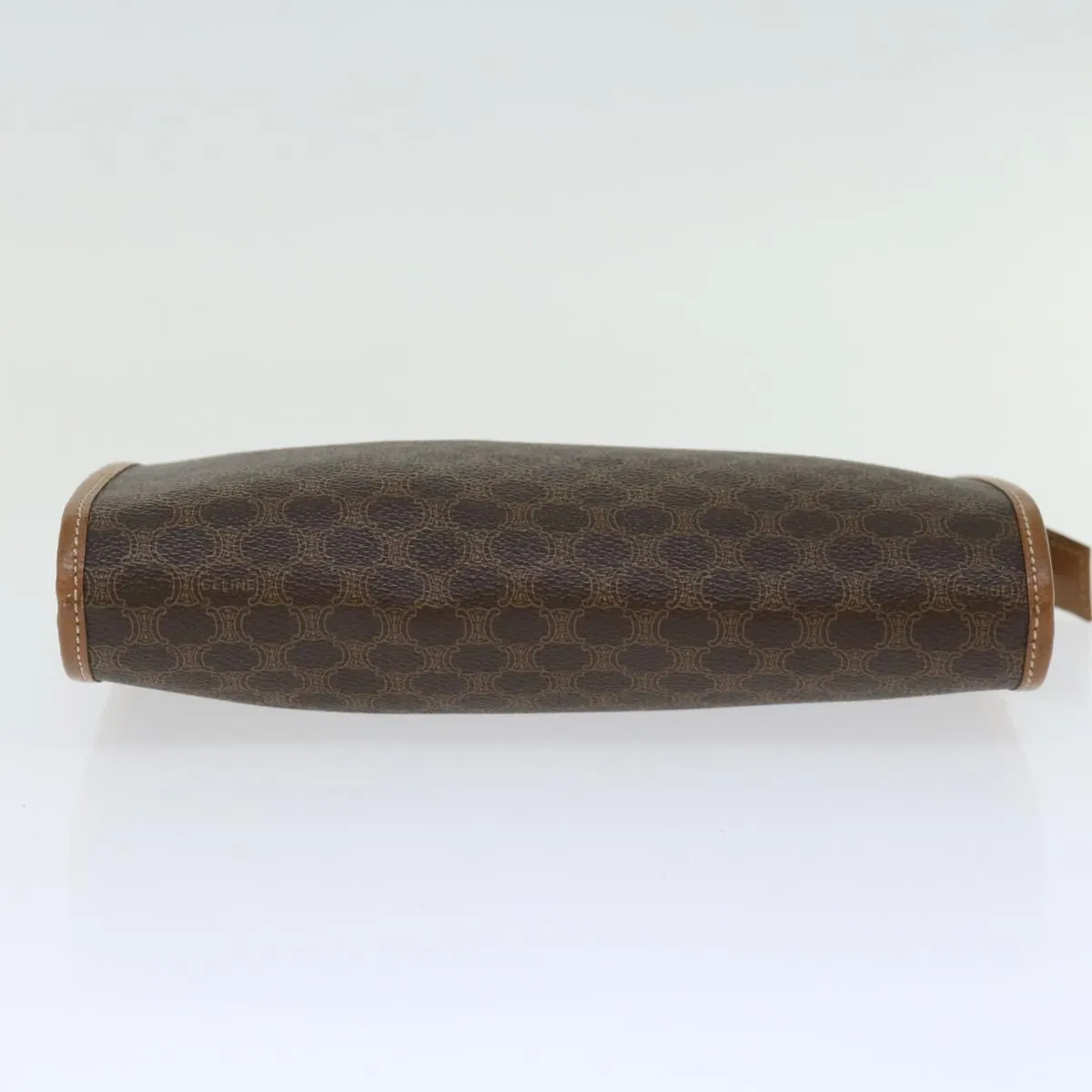 CELINE Macadam Canvas Clutch Bag PVC Brown Auth bs13426