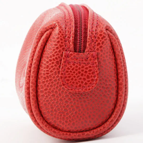 Chanel Around 1995 Made Caviar Skin Mini Pouch Red