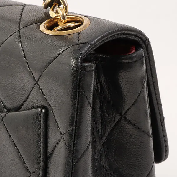 Chanel Around 1995 Made Classic Flap Chain Top Handle Bag Mini Black