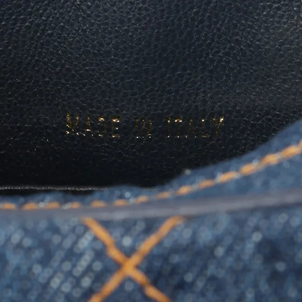 Chanel Around 1997 Made Denim Turn-Lock Mini Chain Bag Indigo