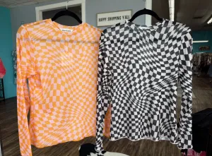 Checkered Mesh Top