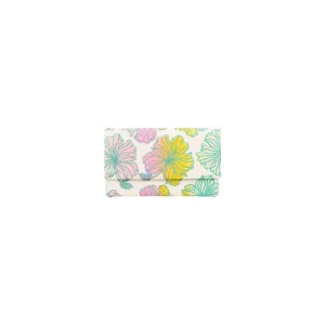 Classic Envelope Clutch • Hibiscus • Teal Green over Rainbow Ombre