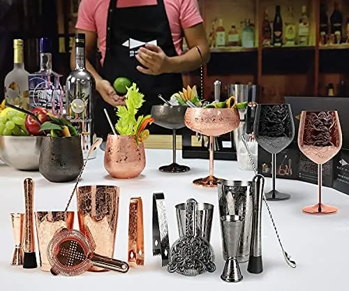 Cocktail Travel Set,SKY FISH 13 -Pieces Bartender Kit Including Bar Tools And Insulated Bag For Travel, Camping And Picnic