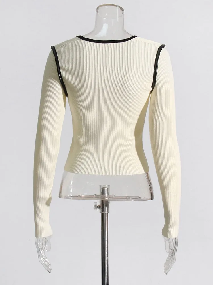 Colorblock Temperament T Shirts For Women O Neck Long Sleeve Patchwork Bowknot Elegant Casual T Shirt Female Style