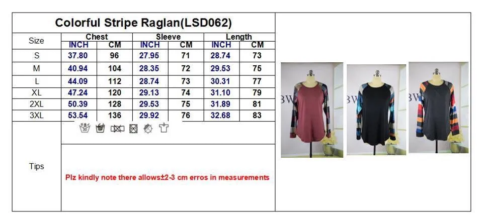 Colorful Stripe Long Sleeve Raglan Collection