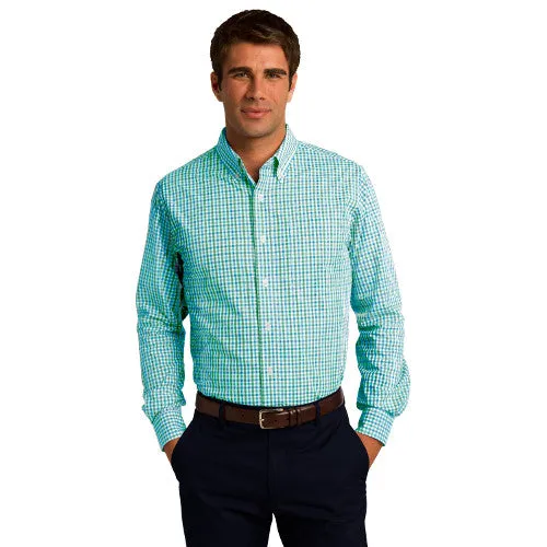 Corbett Ln. Port Authority® Long Sleeve Gingham Easy Care Shirt S654