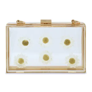 Daisy Detail Clear Clutch Bag