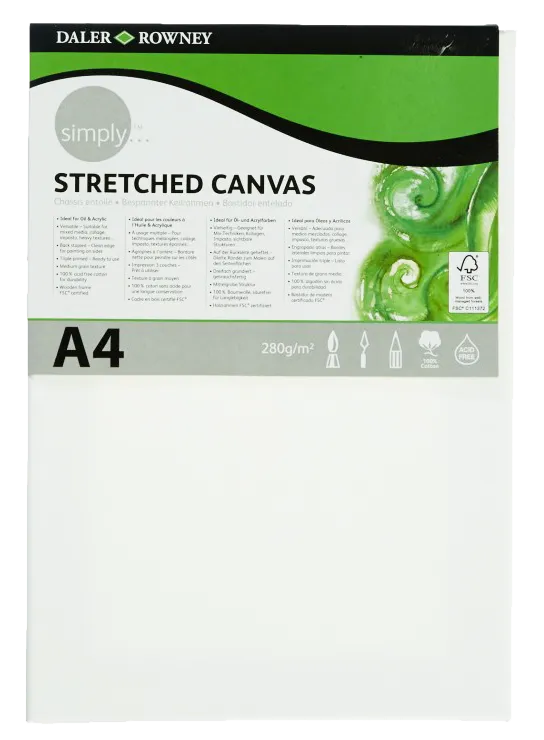 Daler Rowney Simply Stretched Canvas 21*29.7cm/A4