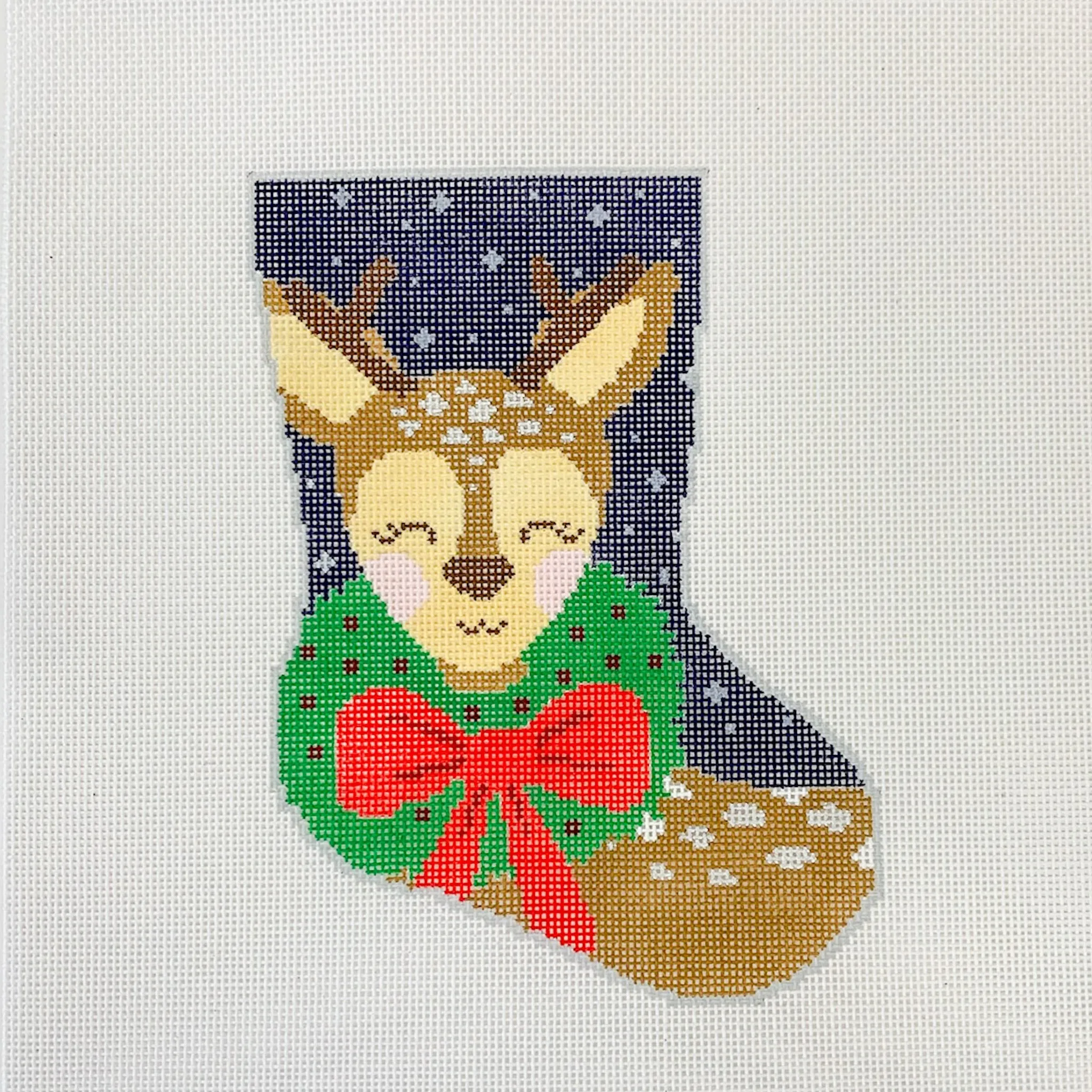 Dasher the Fun Reindeer Ornament Sized Stocking Canvas
