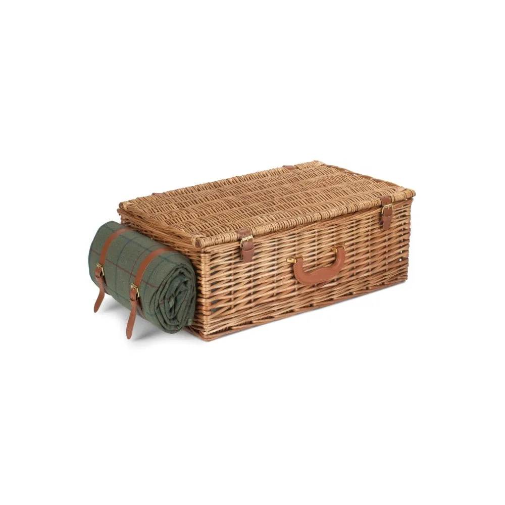 Deluxe Green Tween 4 Person Fitted Picnic Basket