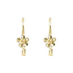 Earrings - Jali -JaJa Ni Flowers Citrine Gold Plated Sterling Silver