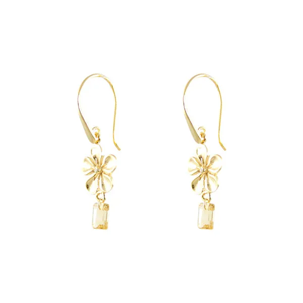Earrings - Jali -JaJa Ni Flowers Citrine Gold Plated Sterling Silver