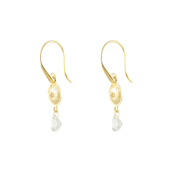 Earrings - Jali -JaNip Green Tourmaline Gold Plated Sterling Silver