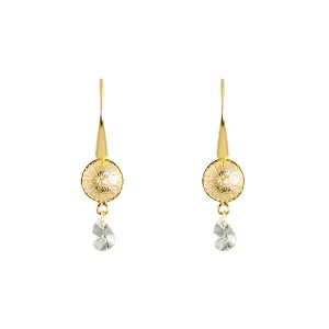 Earrings - Jali -JaNip Green Tourmaline Gold Plated Sterling Silver