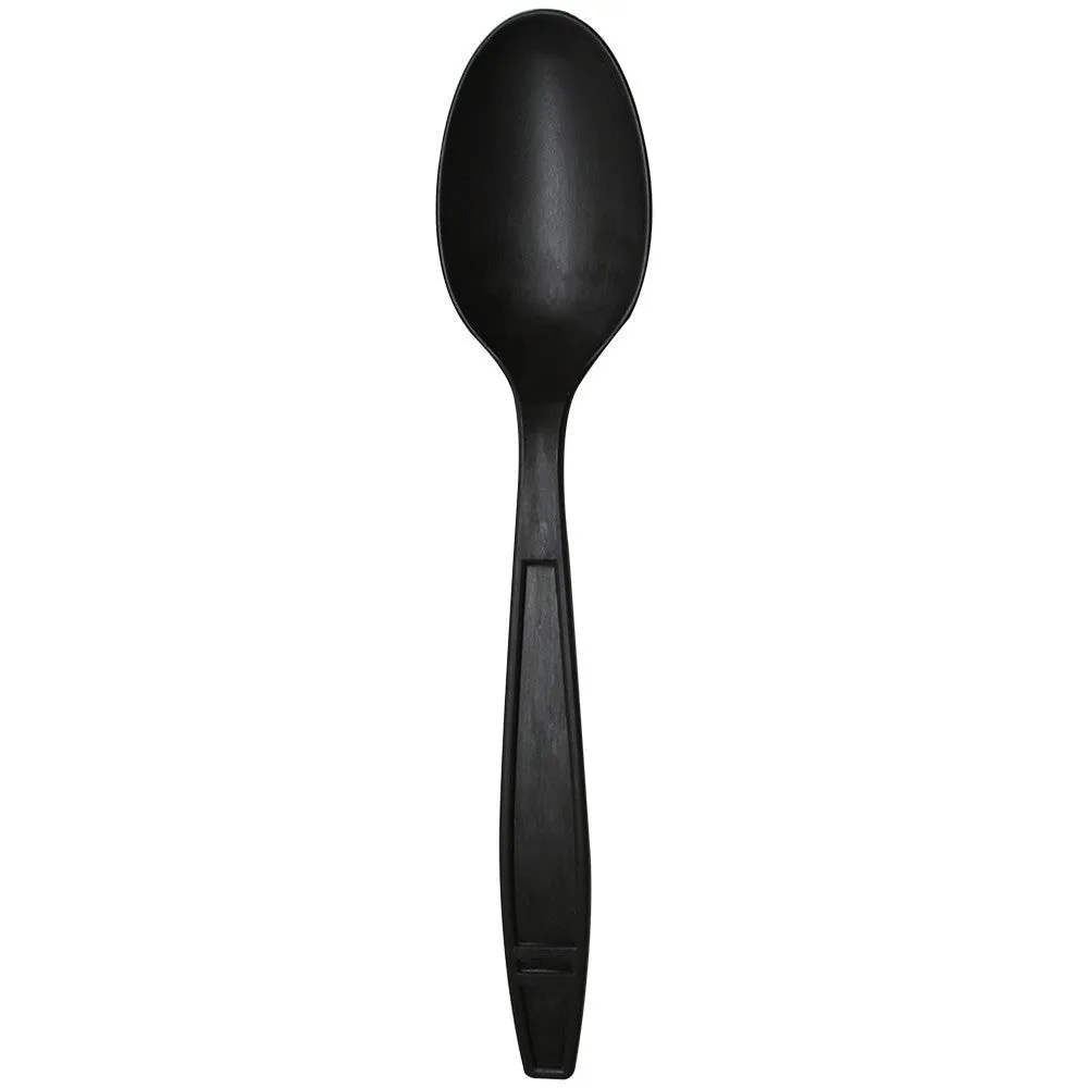 Eco-Friendly Heavy Weight Bio-Based Tea Spoons - Black - 1000 ct