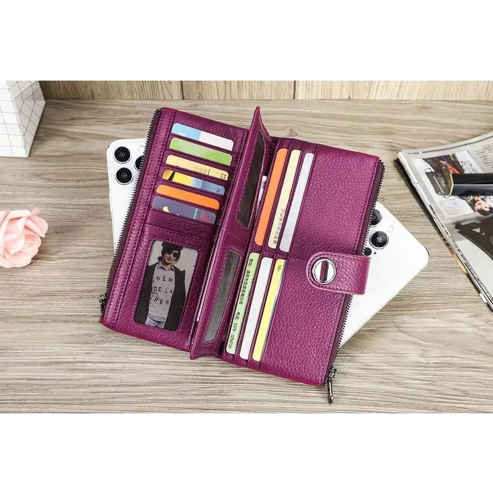 ElegantCow RFID Long Zipper Clutch Wallet