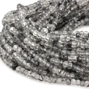 Faceted Rutilated Quartz Rondelle Beads 3x5mm - 35cm Strand