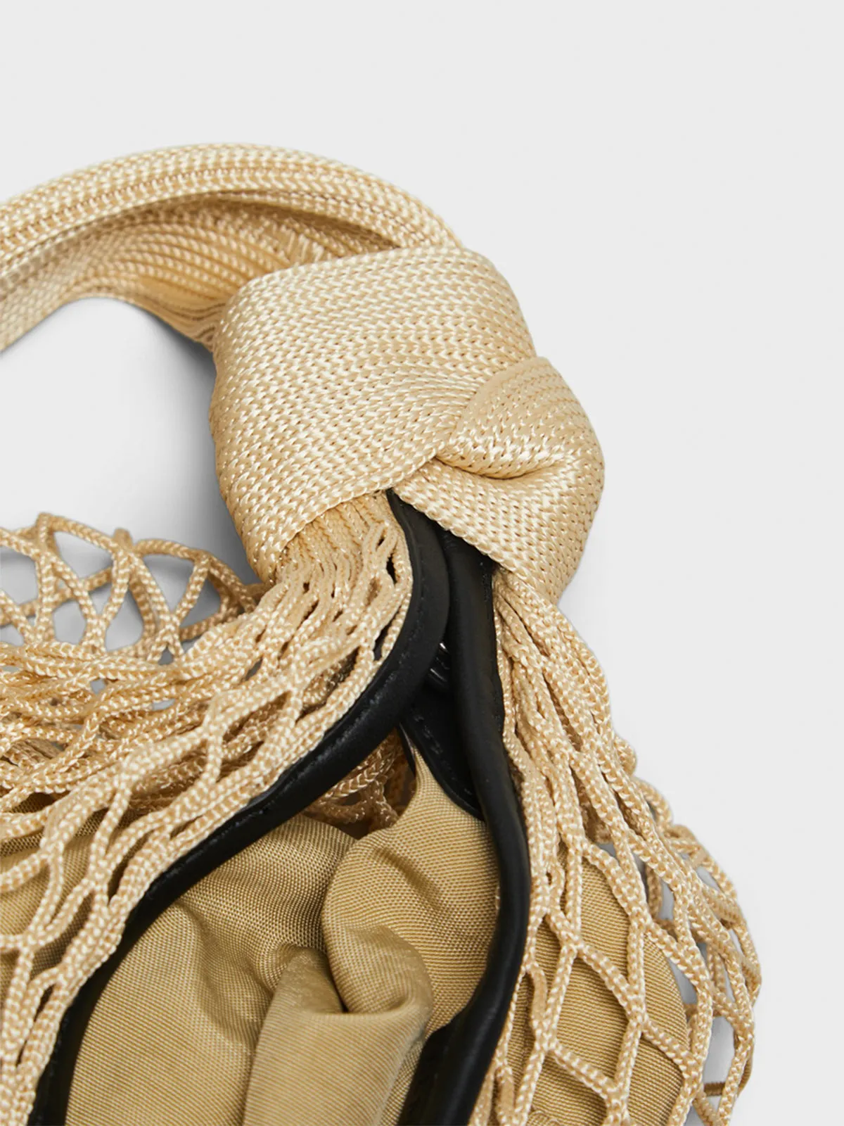 Fortune Croissant Filt Bag in Light Beige