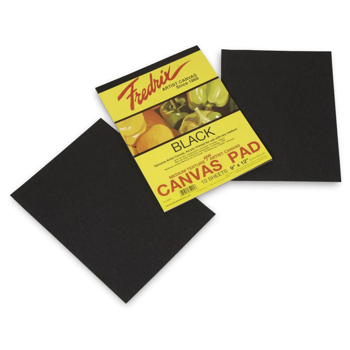 FREDRIX BLACK CANVAS PADS 12X16