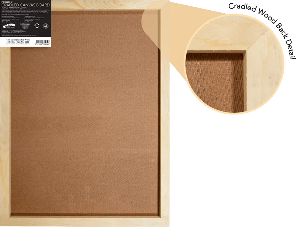 Fredrix CRADLED CANVAS BOARD STANDARD BAR 7/8" (12X16)"