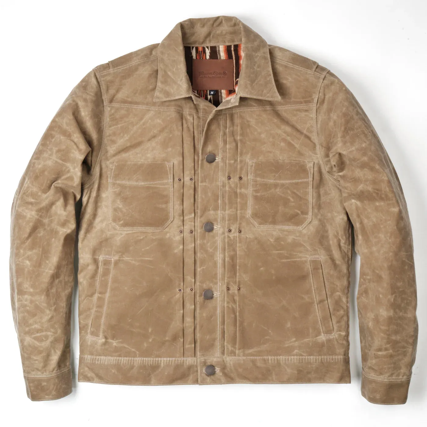 Freenote Cloth - Riders Jacket Waxed Canvas Tobacco Brown Interior