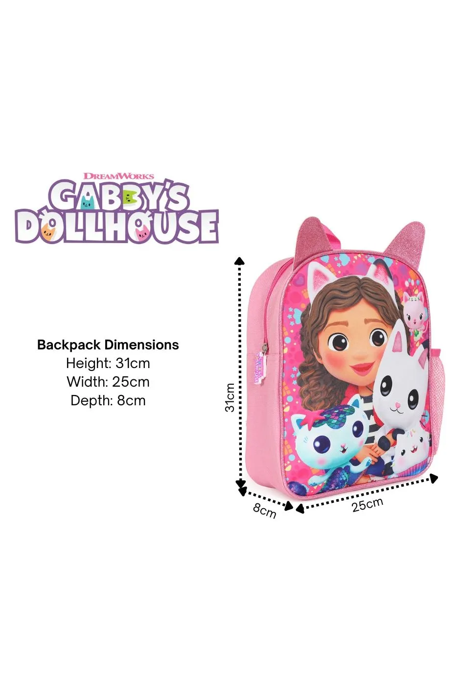Gabby's Dollhouse Backpack, Kids Backpack, Schoolbag, Rucksack Pink