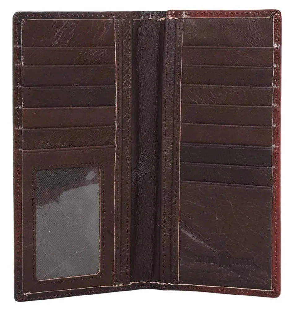 Genuine Leather Embossed American Flag Men's Wallet