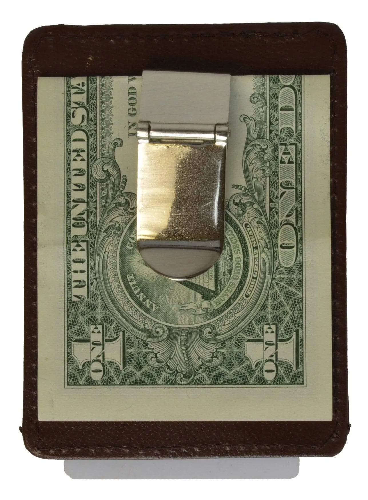 Genuine Leather Mens Money Clip w/ID Holder 262 (C)