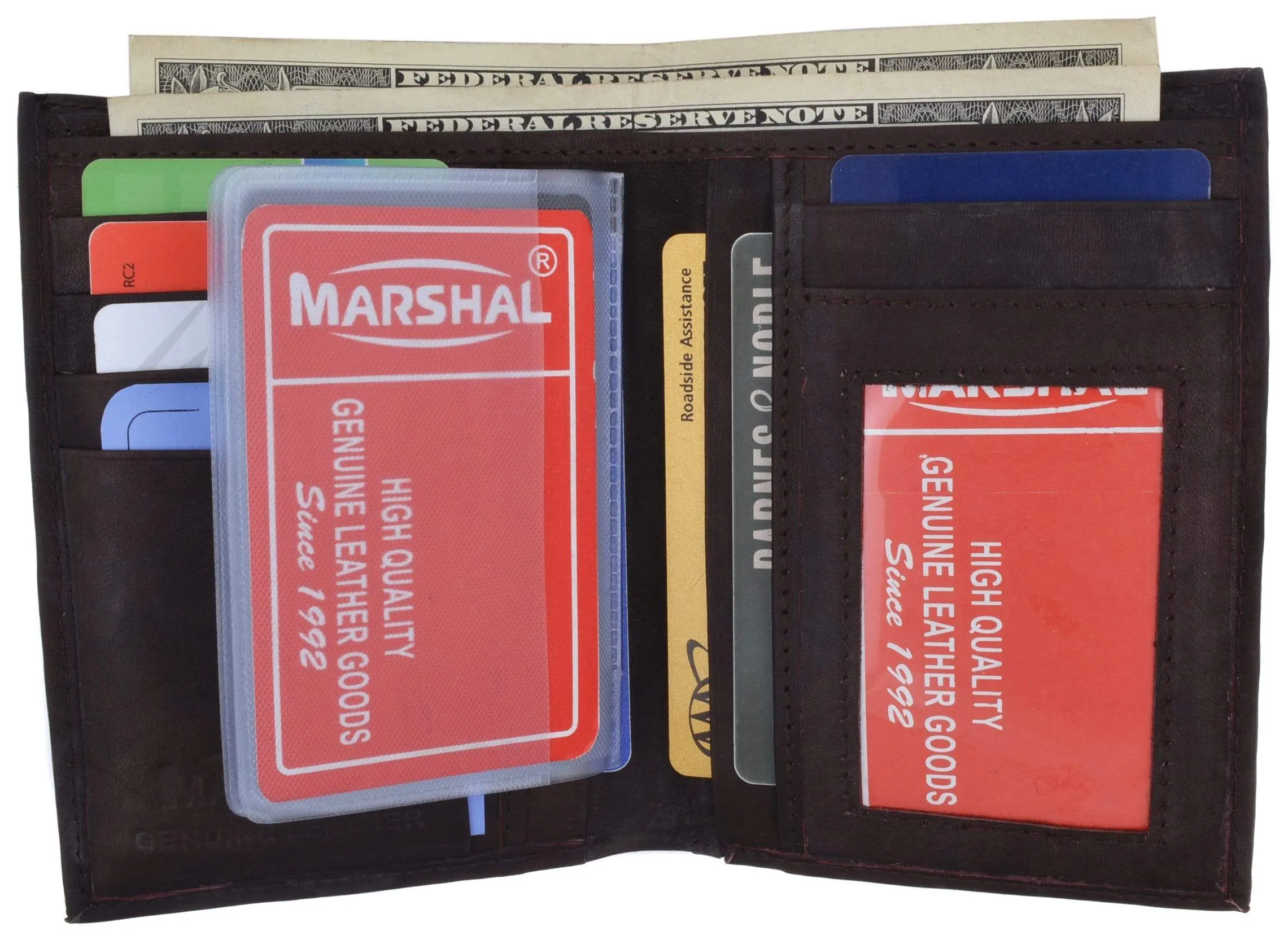 Genuine Leather Tall Bifold Card ID Holder Wallet 739 CF