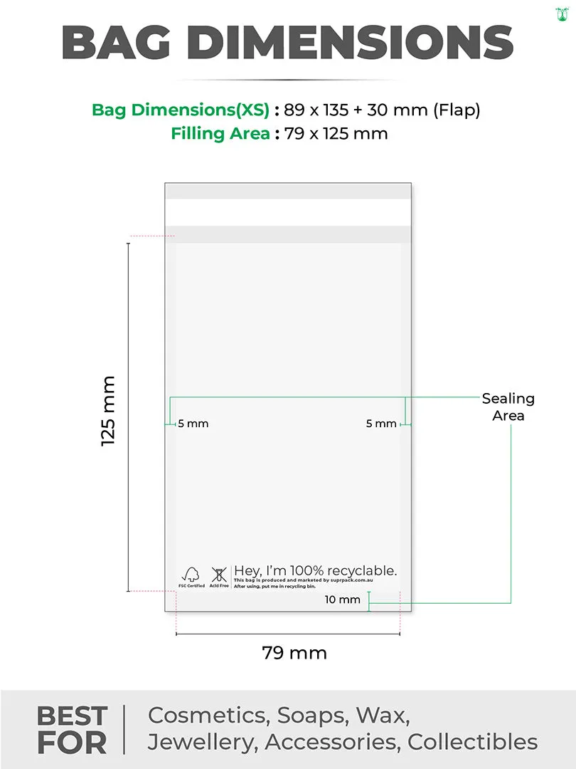 Glassine Bags For Sustainable Product Packaging In 8 Sizes.