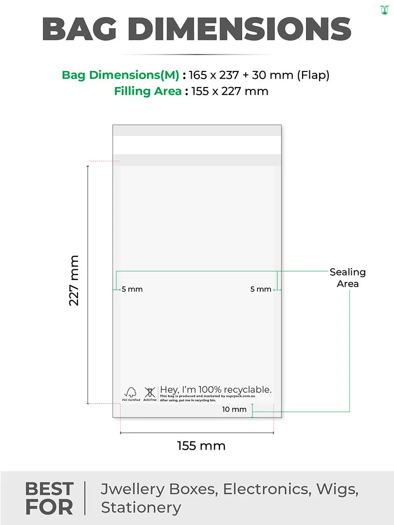 Glassine Bags For Sustainable Product Packaging In 8 Sizes.