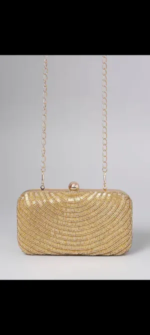 Gold Beaded Clutch