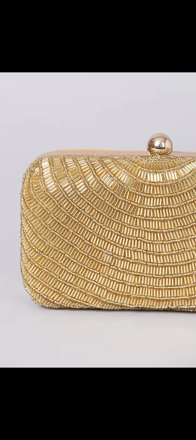 Gold Beaded Clutch