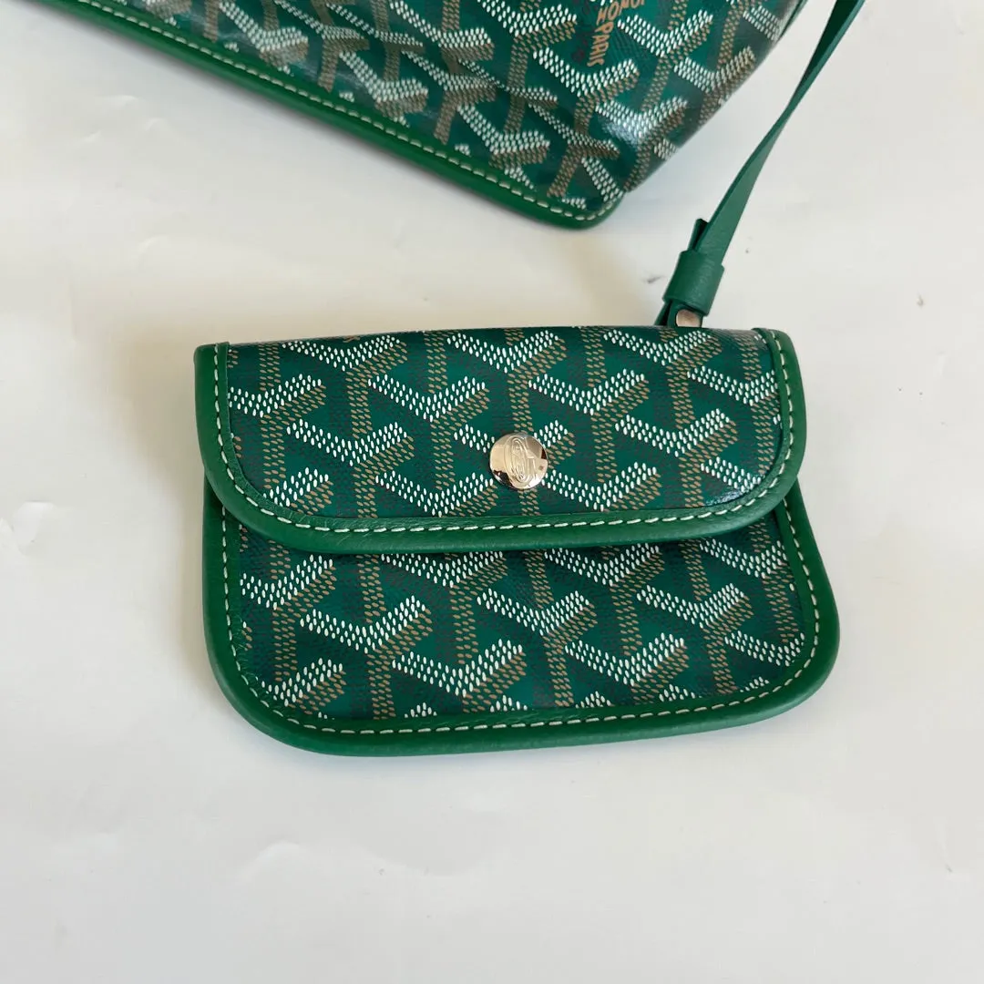 Goyard Green Anjou Mini Tote Bag Silver Hardware